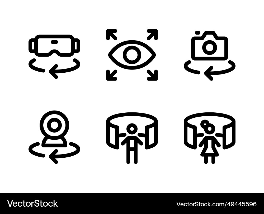 Simple set of virtual reality line icons Vector Image