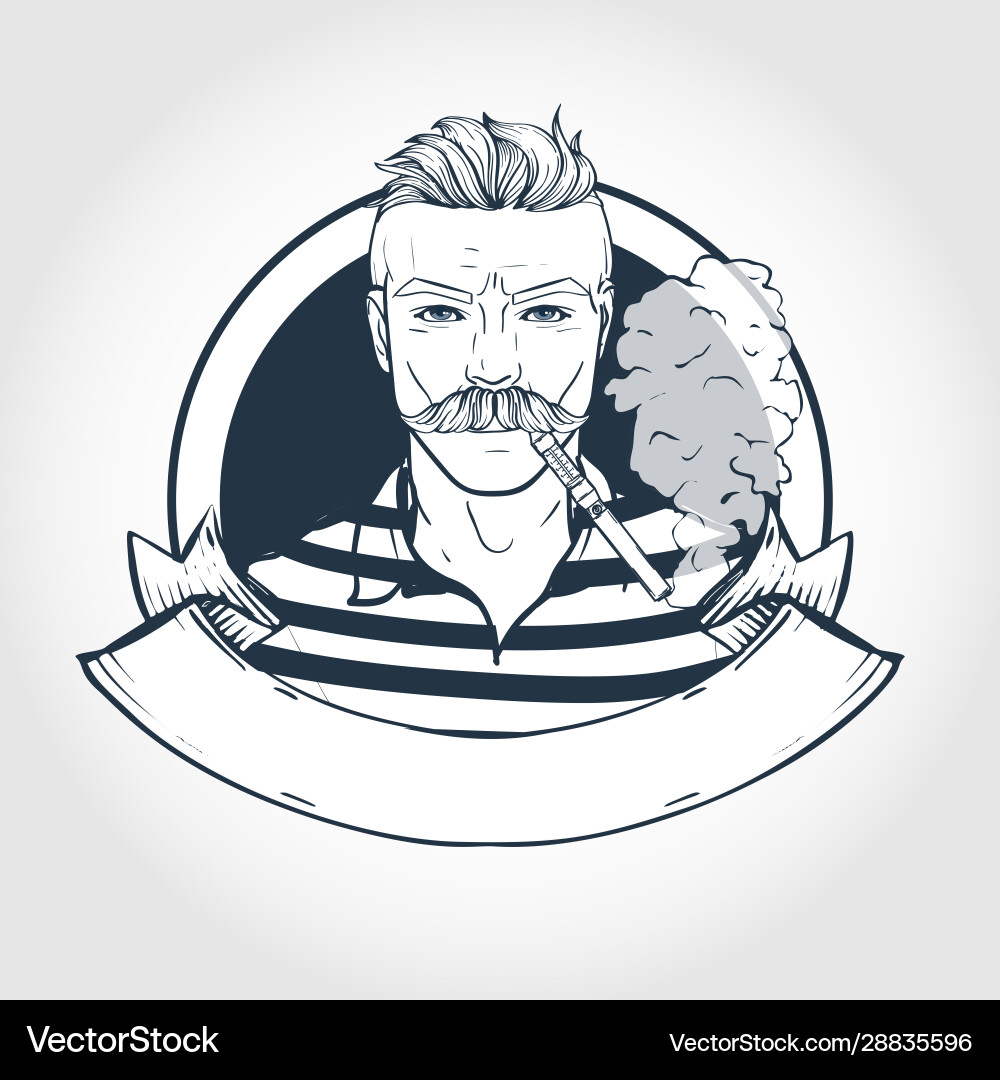 Sketch Hipster mit Verdampferzigarette Sketch Hipster mit Verdampferzigarette vektorbild