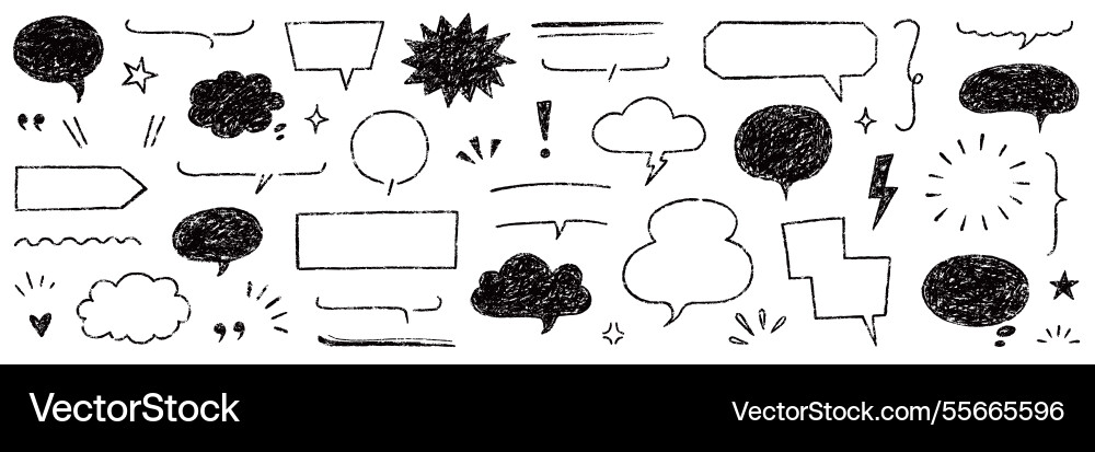 Speech bubble text frame dialog cloud hand drawn Speech bubble text frame dialog cloud hand drawn vector image