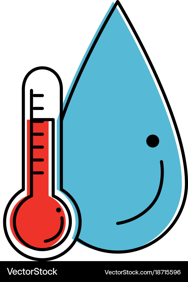 Thermometer device with water drop Vector Image