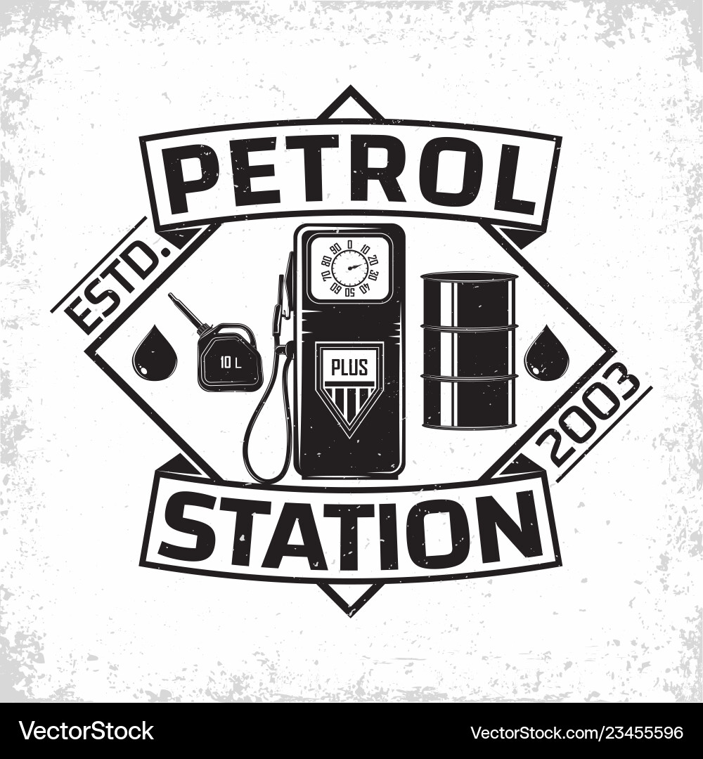 Vintage Petrol Station Emblem Vector Image