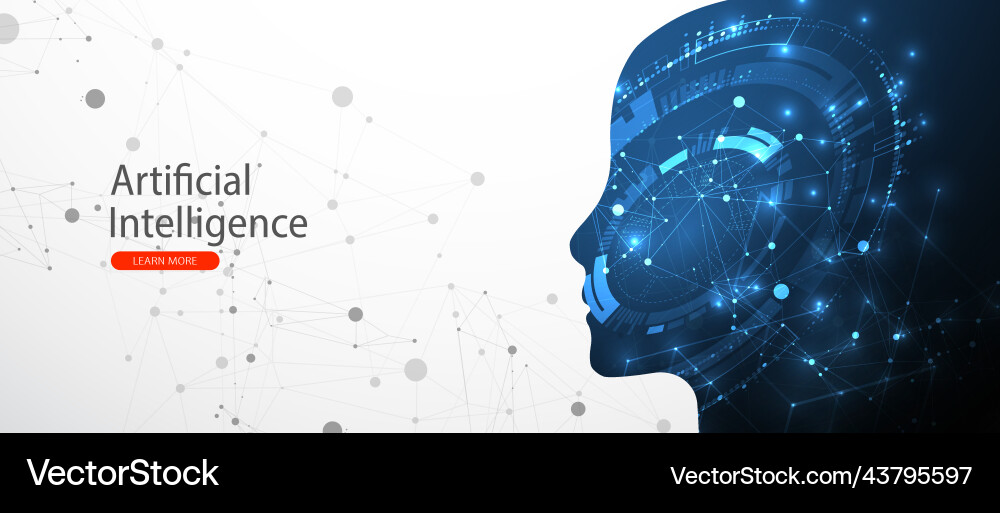 Artificial intelligence technical background Artificial intelligence technical background vector image