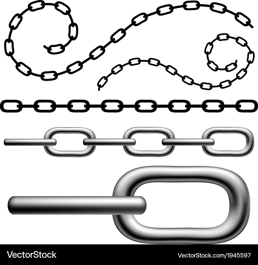 Chain set Royalty Free Vector Image - VectorStock