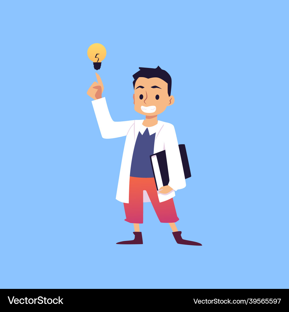 Child Scientist in Lab Coat Vector Image