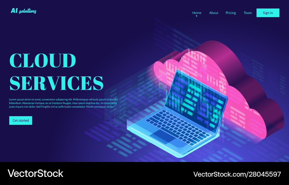 Cloud services technology and networking Cloud services technology and networking Vector Image