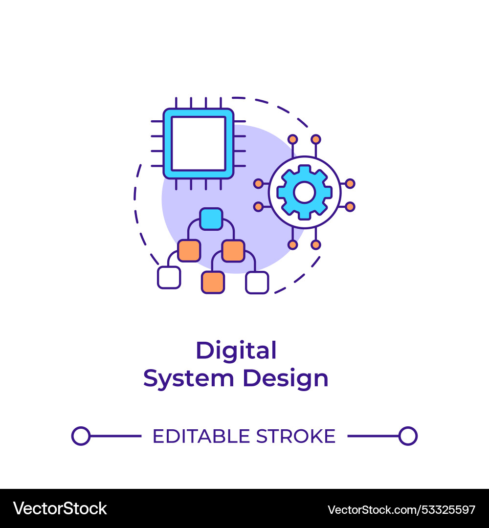 Digital system design multi color concept icon Vector Image