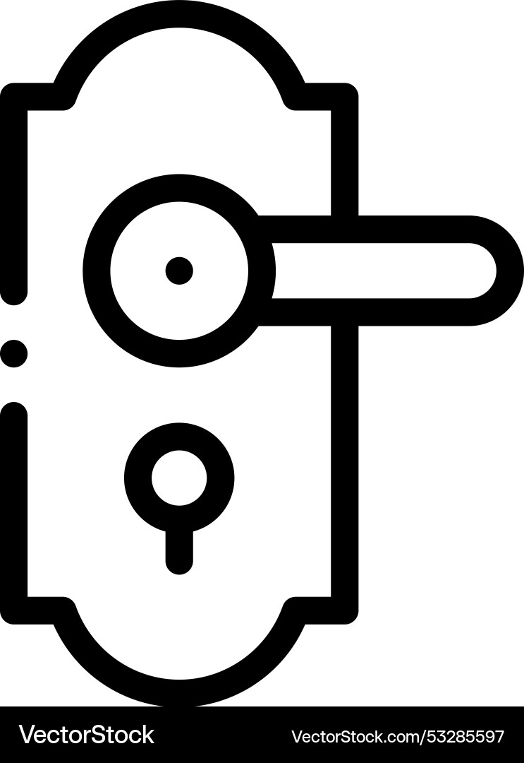 Door lock icon thin linear style design isolated Door lock icon thin linear style design isolated vector image