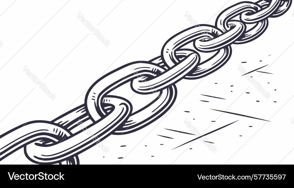 Dynamic chain extending diagonally forward Vector Image