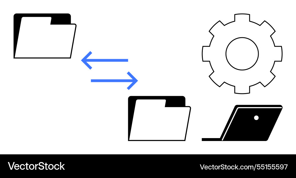 File and data transfer between devices systems File and data transfer between devices systems vector image
