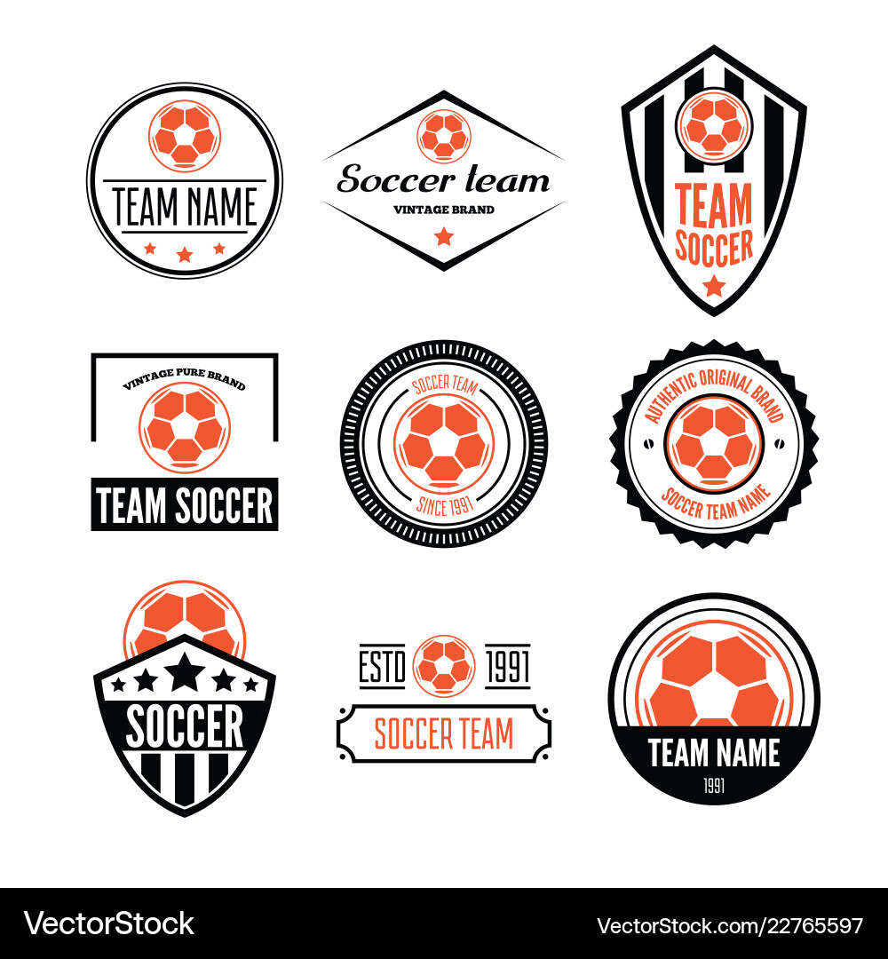 Football Club Logo Set Vector Image