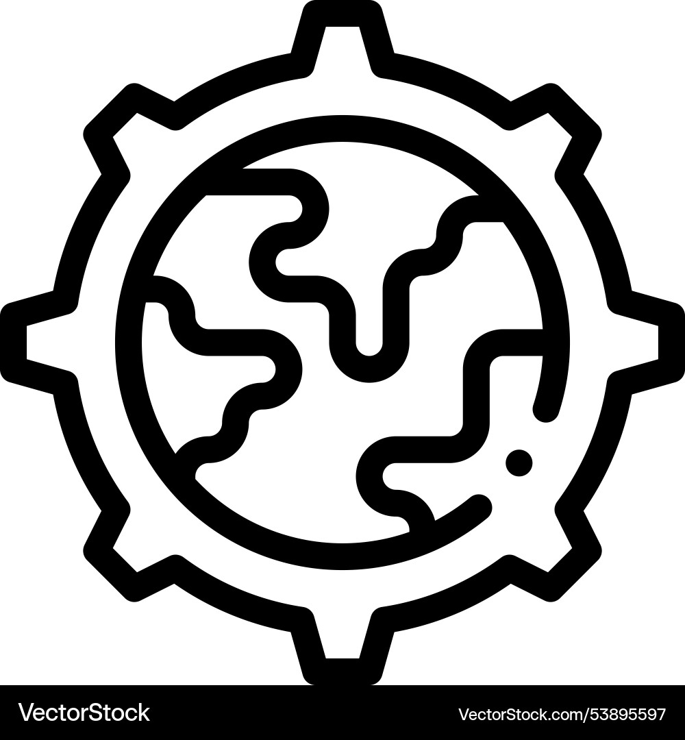 Globe earth icon thin linear style design Globe earth icon thin linear style design vector image