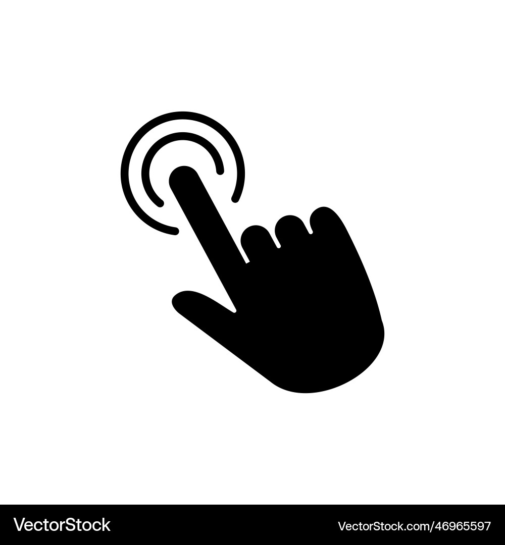Hand click icon clicking finger pointer Hand click icon clicking finger pointer Vector Image