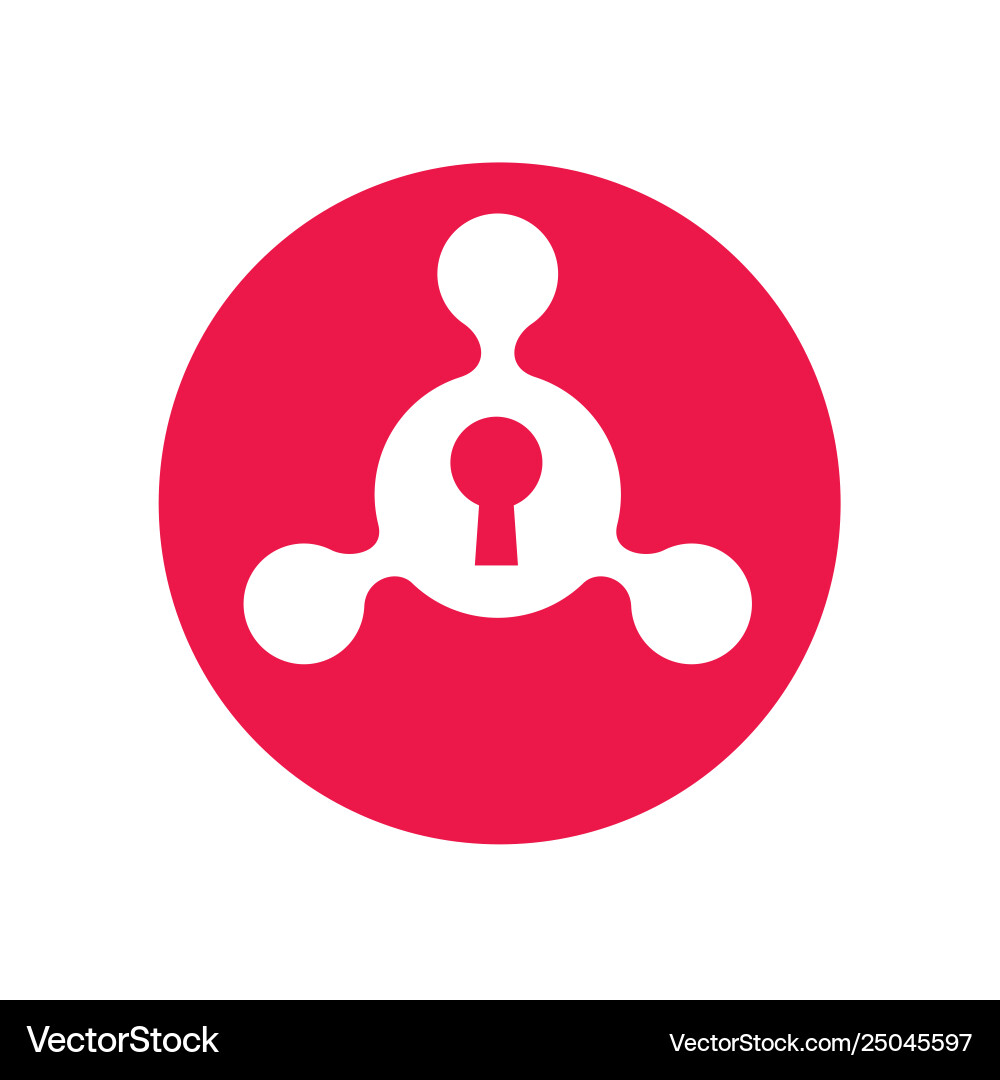 Hub network connection combined with keyhole Hub network connection combined with keyhole Vector Image