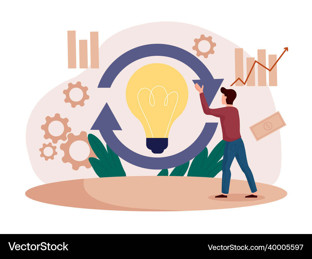 Implementation or integration of innovative ideas Implementation or integration of innovative ideas Vector Image