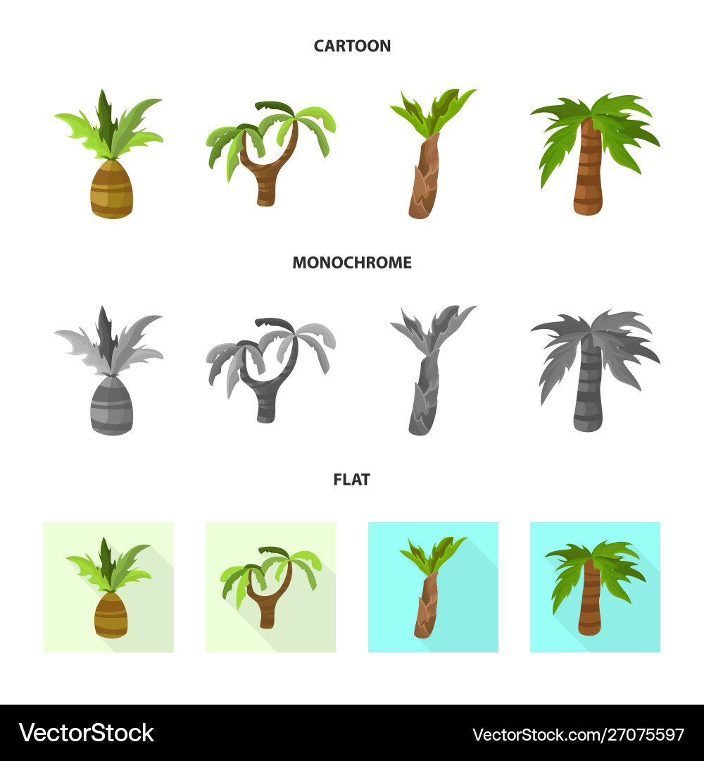 Isolated object nature and flora sign set Vector Image