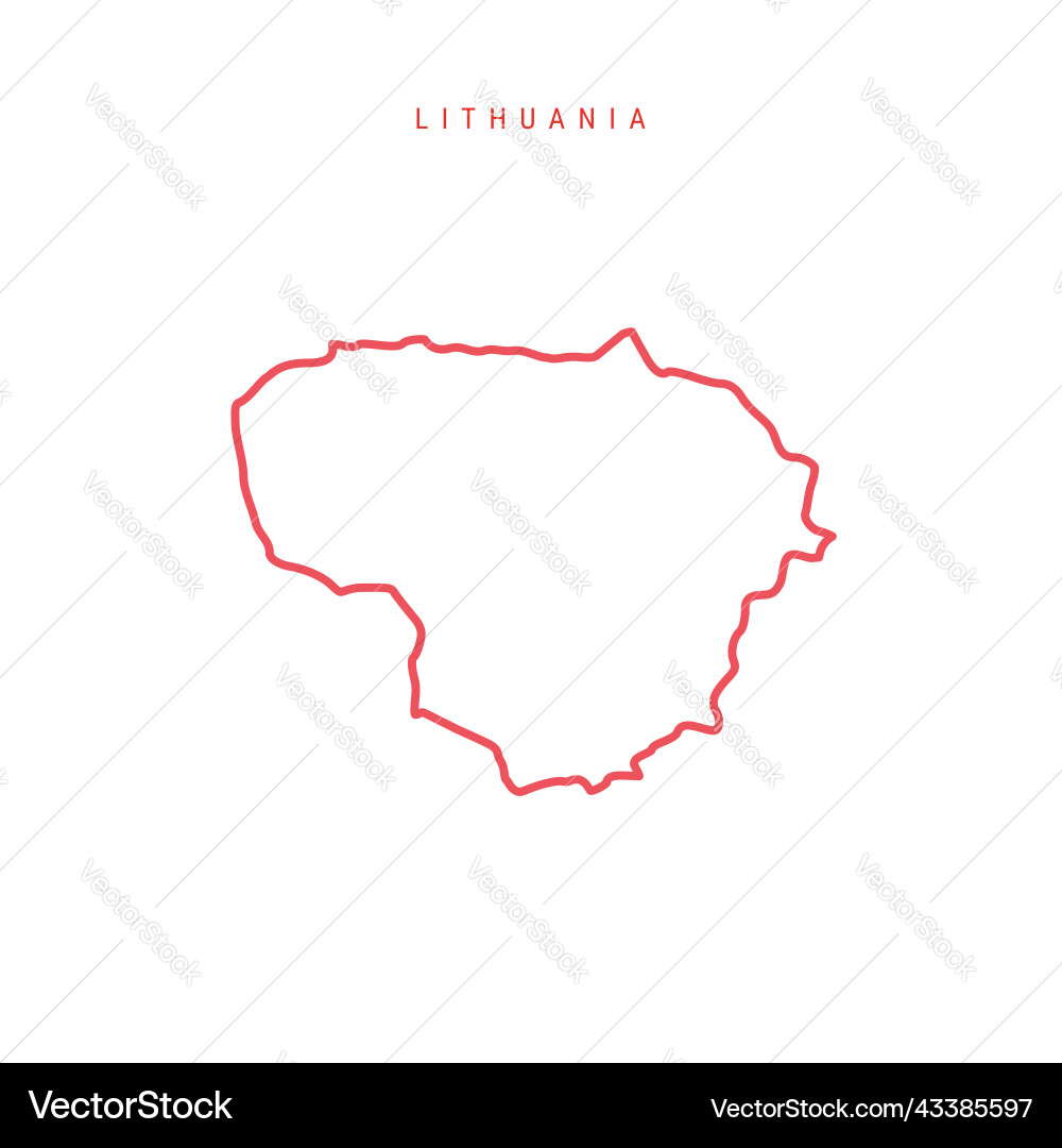 Lithuania editable outline map Lithuania editable outline map Vector Image