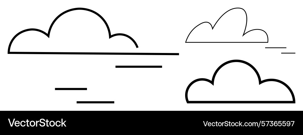 Minimalist cloud patterns with horizontal lines Minimalist cloud patterns with horizontal lines vector image