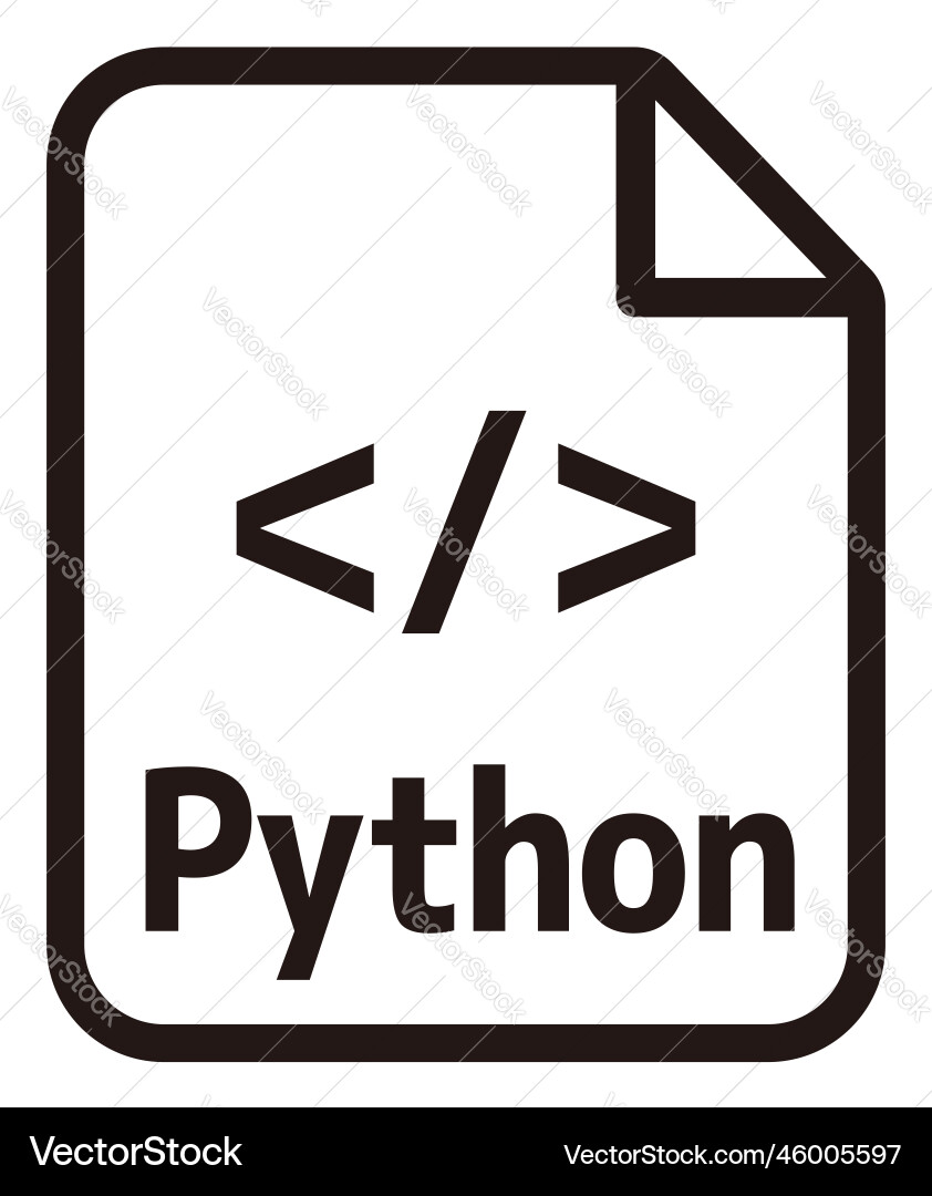 Python icon major programming language Python icon major programming language Vector Image