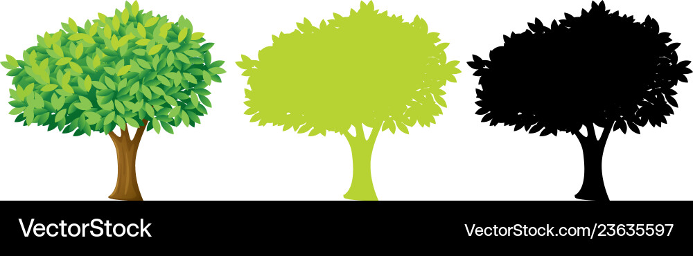 Set of tree design vector image