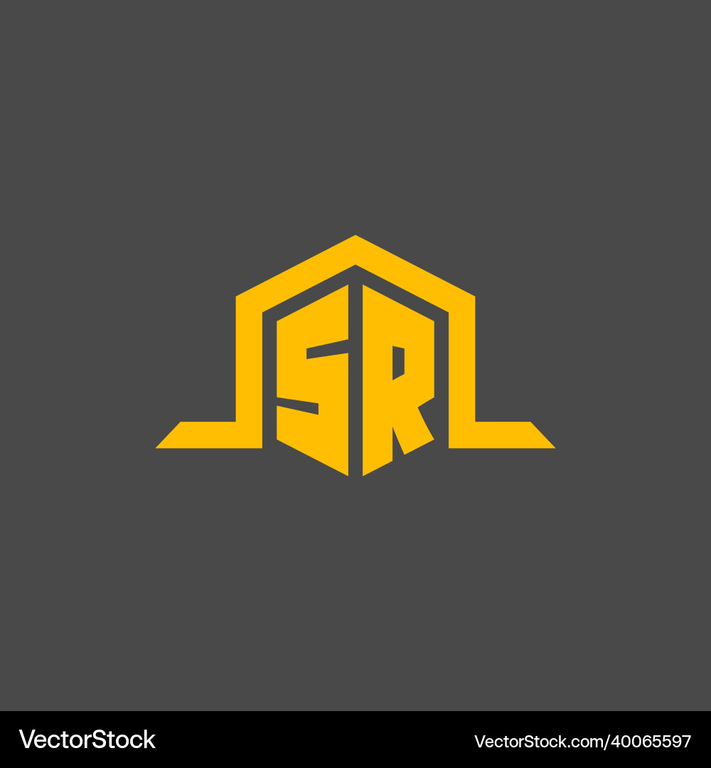 Sr monogram initial logo with hexagon style design Sr monogram initial logo with hexagon style design Vector Image