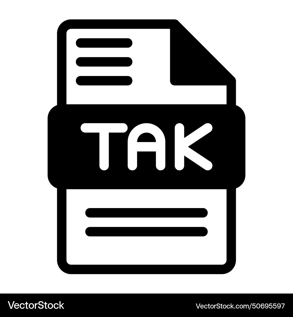 Tak file icon audio format symbol solid icons Tak file icon audio format symbol solid icons vector image
