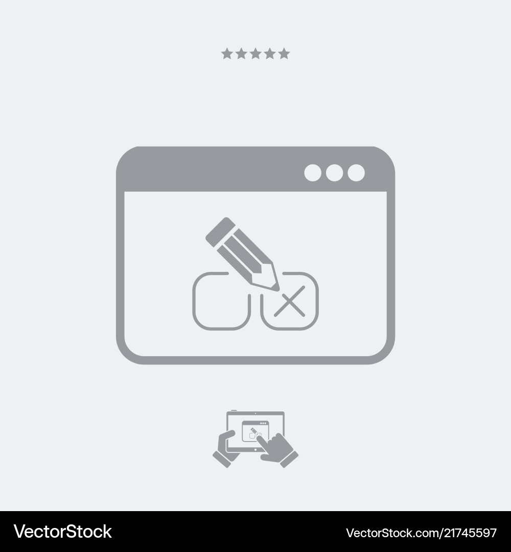 Web test with multiple choice questions - icon Web test with multiple choice questions - icon Vector Image