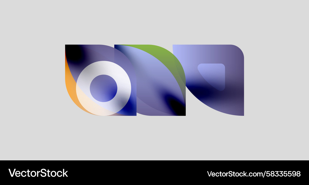 Abstract logo design overlapping shapes create Vector Image