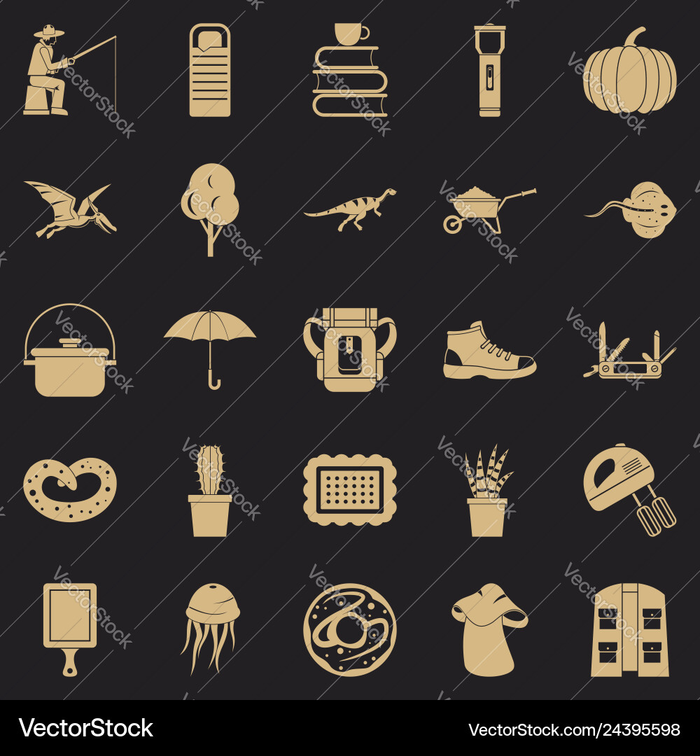 Acquisition of knowledge icons set simple style Acquisition of knowledge icons set simple style vector image