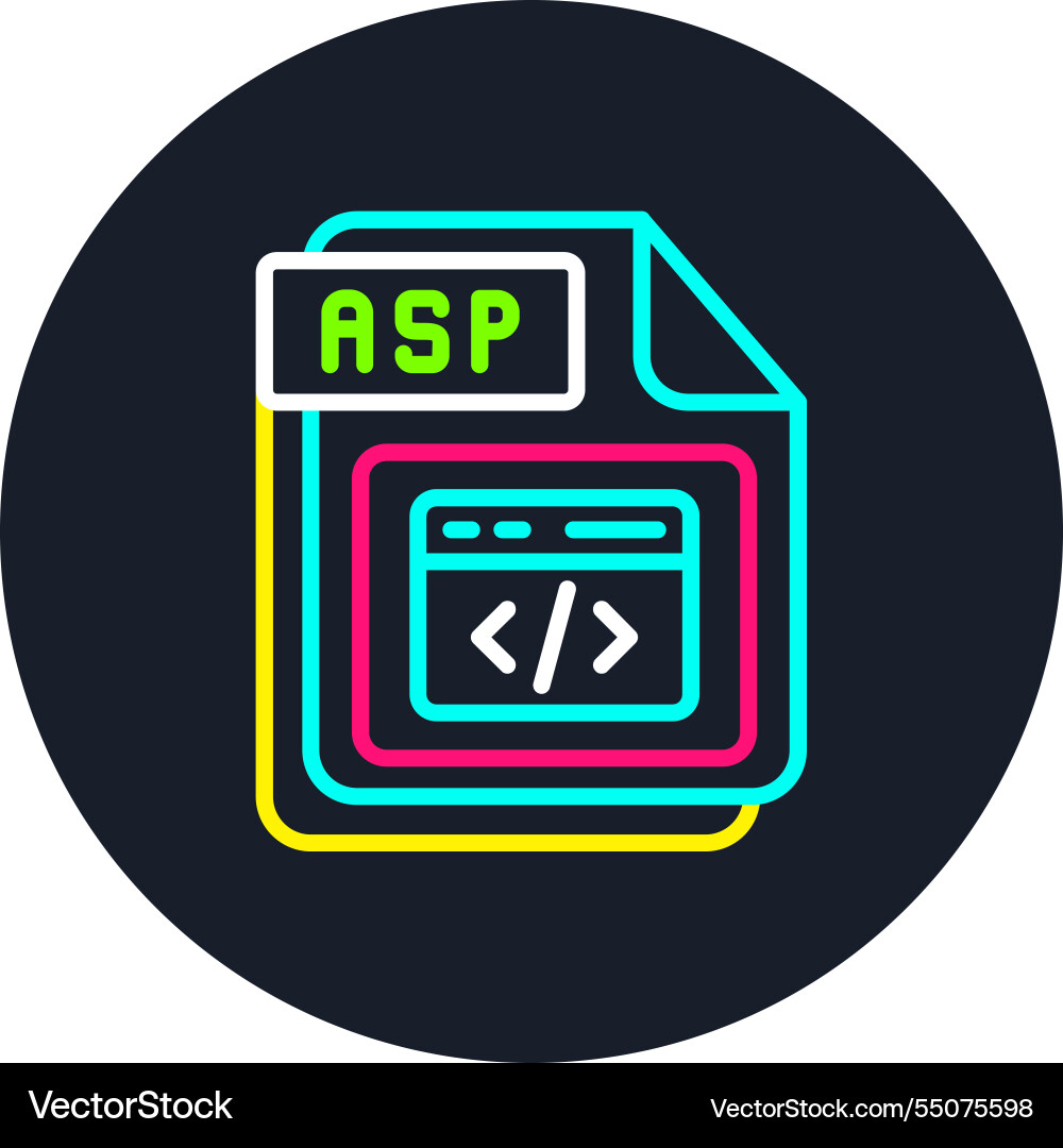 Asp line multi color icon vector image