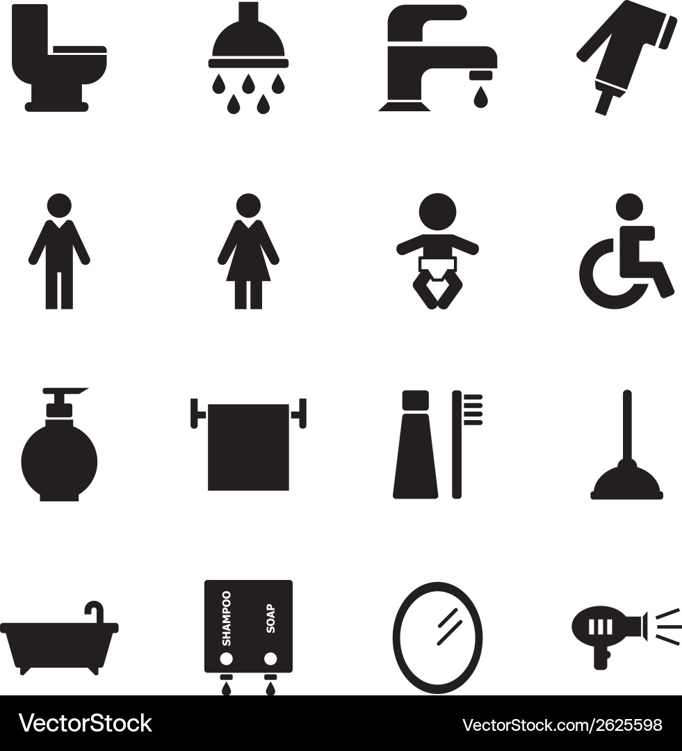 Bathroom Icon Set Vector Image