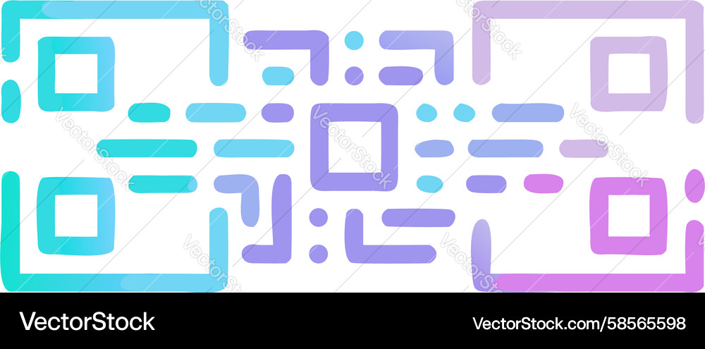 Dynamic QR Code Gradient Pattern Vector Image
