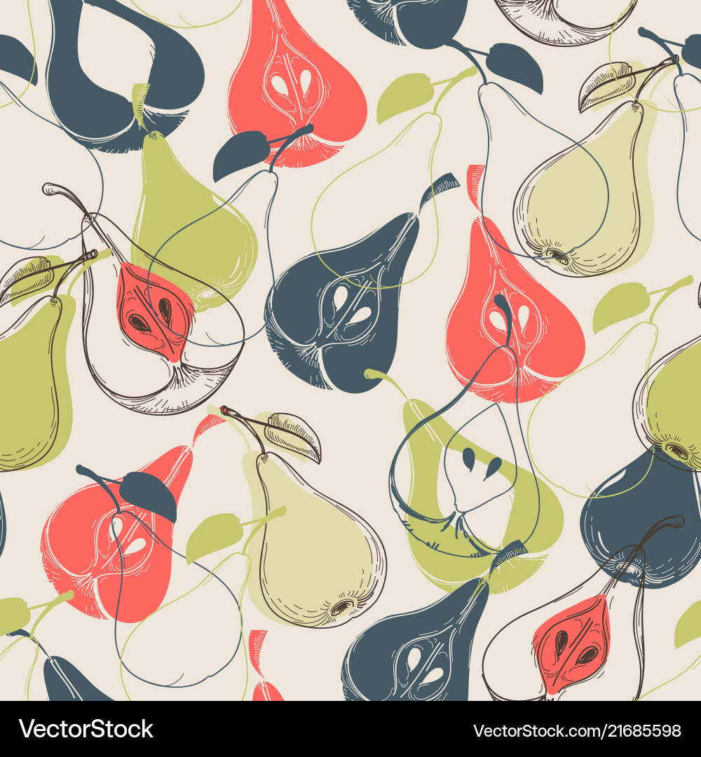 Elegant Pear Pattern vector image