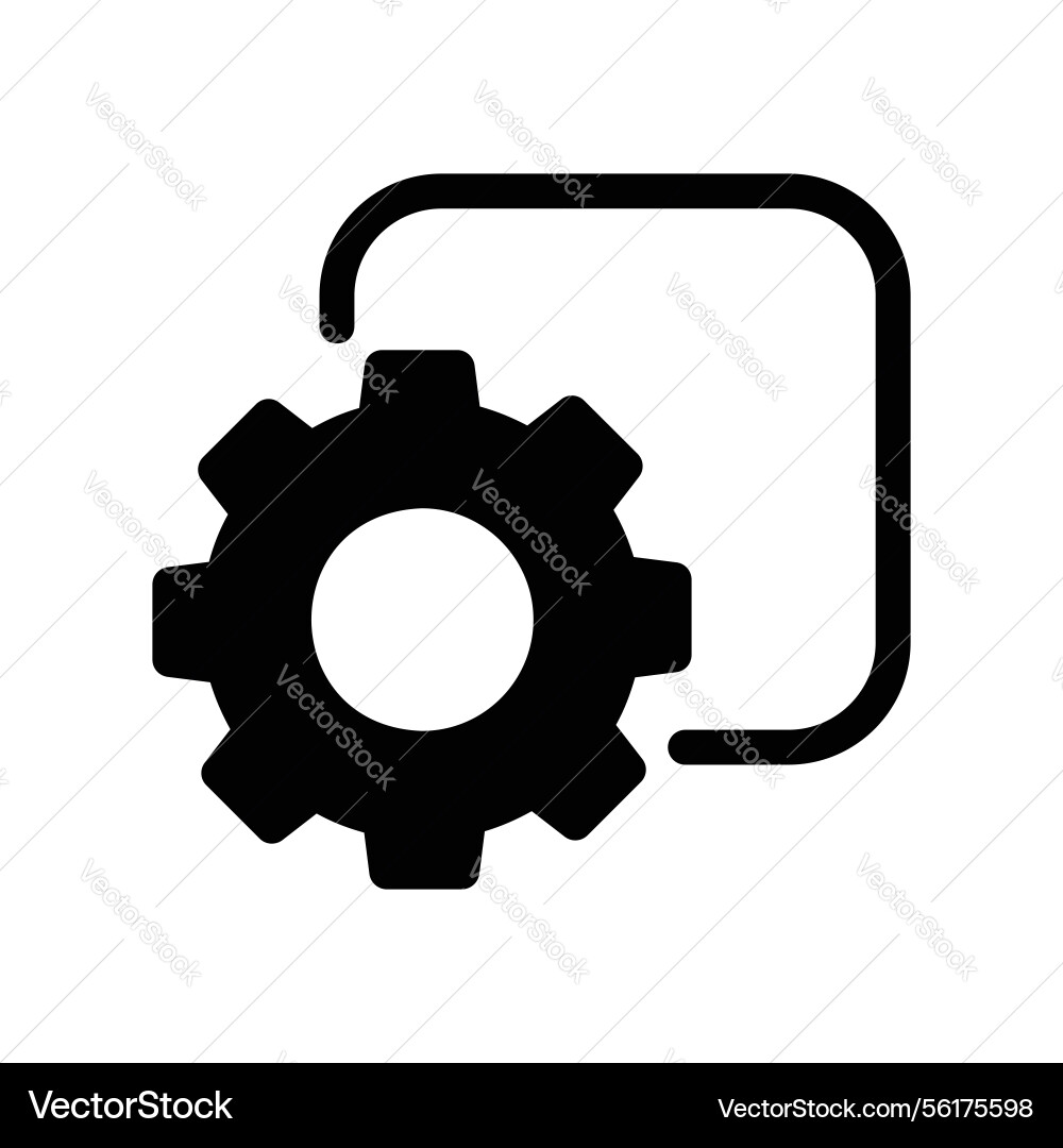 Gear icon within a frame symbolizing module vector image