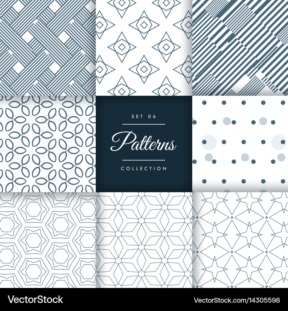 Geometric Pattern Collection Set Vector Image