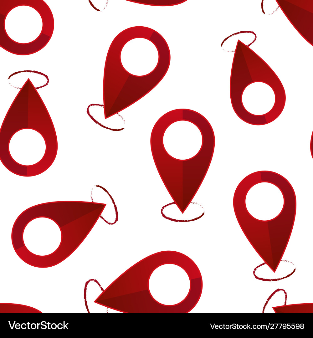 Image positioning on map mark icon red Vector Image
