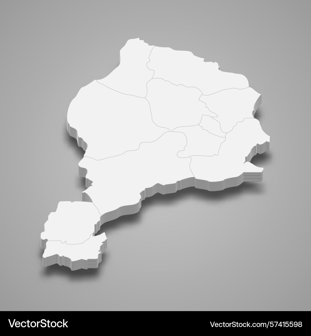 Jowzjan 3d isometric map is a region Vector Image