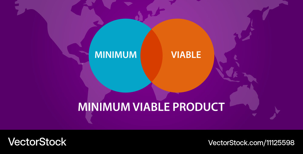 Minimum viable product mvp circle intersection Vector Image