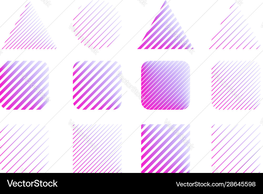 Set abstract modern line shapes design element vector image