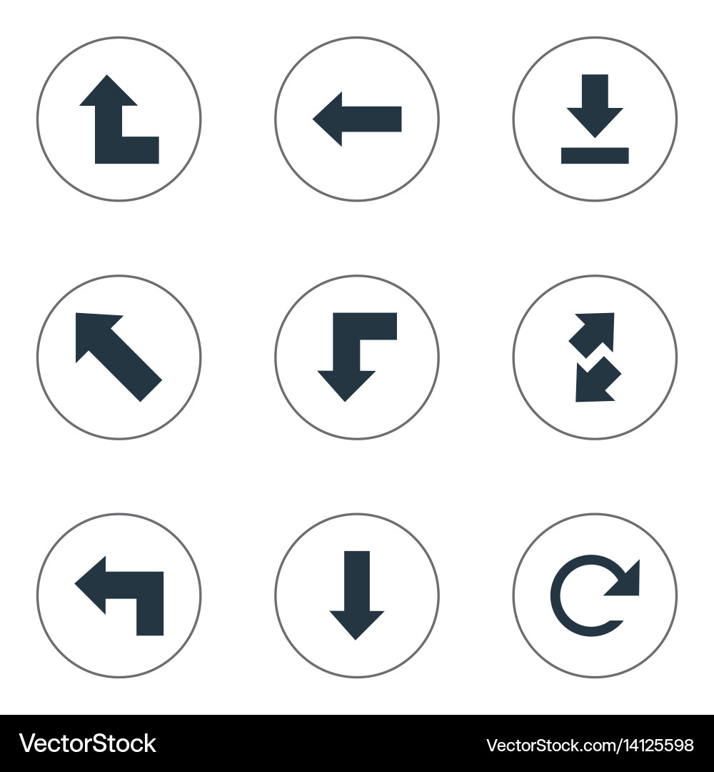 Set of simple pointer icons Vector Image