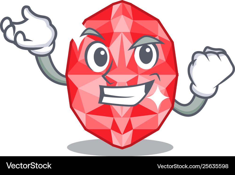 Successful ruby gems isolated with character Successful ruby gems isolated with character Vector Image
