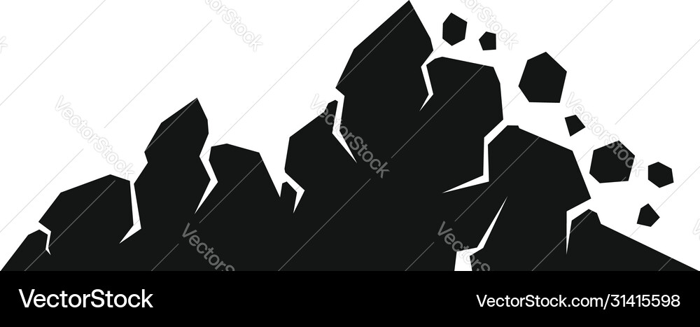 Surface landslide icon simple style Vector Image