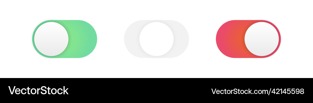 Switch button on off ui symbols active Switch button on off ui symbols active vector image
