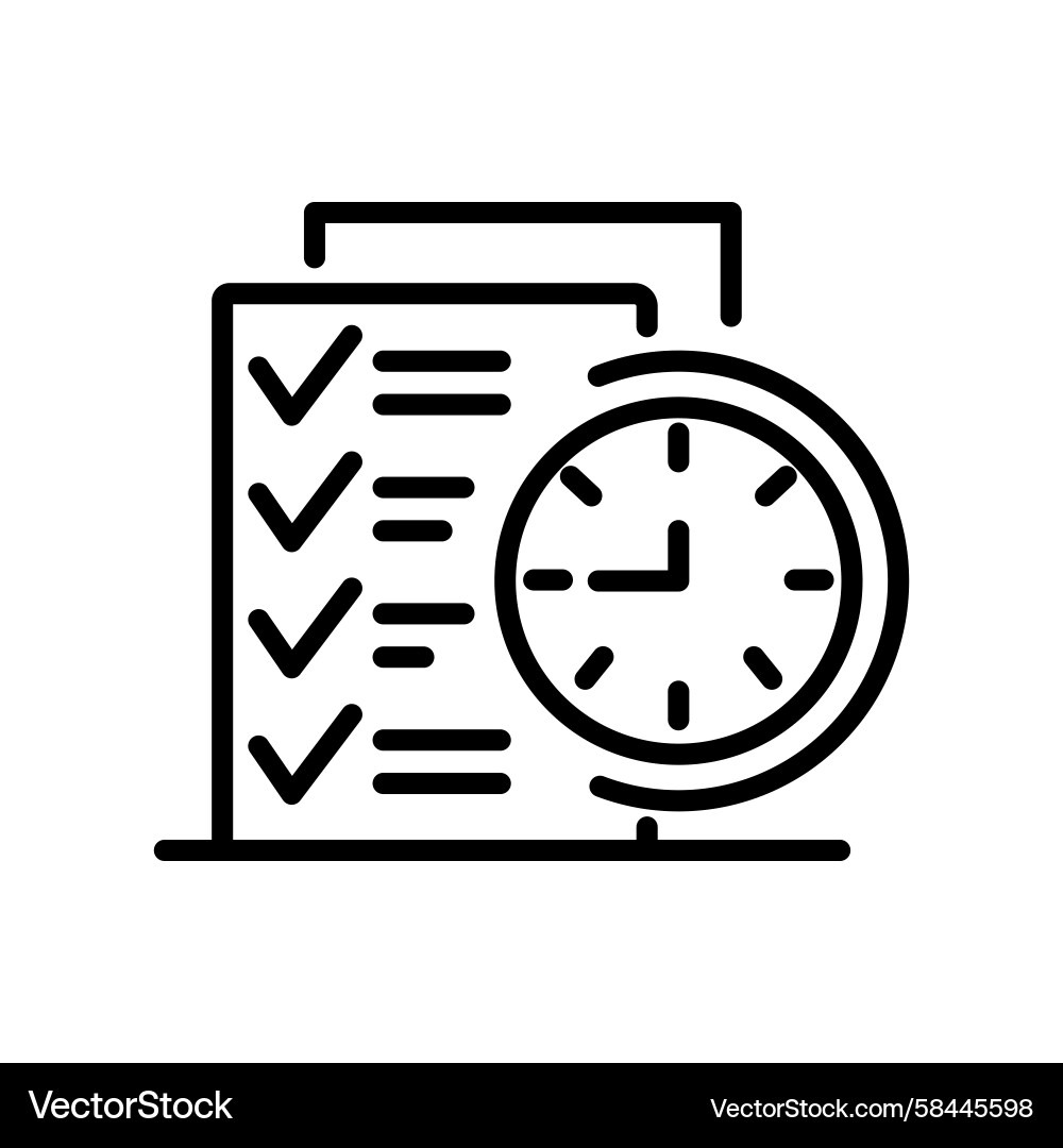 To-Do List with Clock Icon Vector Image