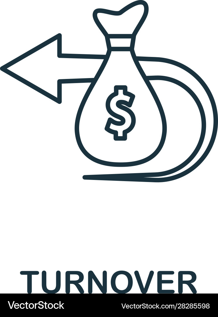 Turnover line icon thin style element from Vector Image