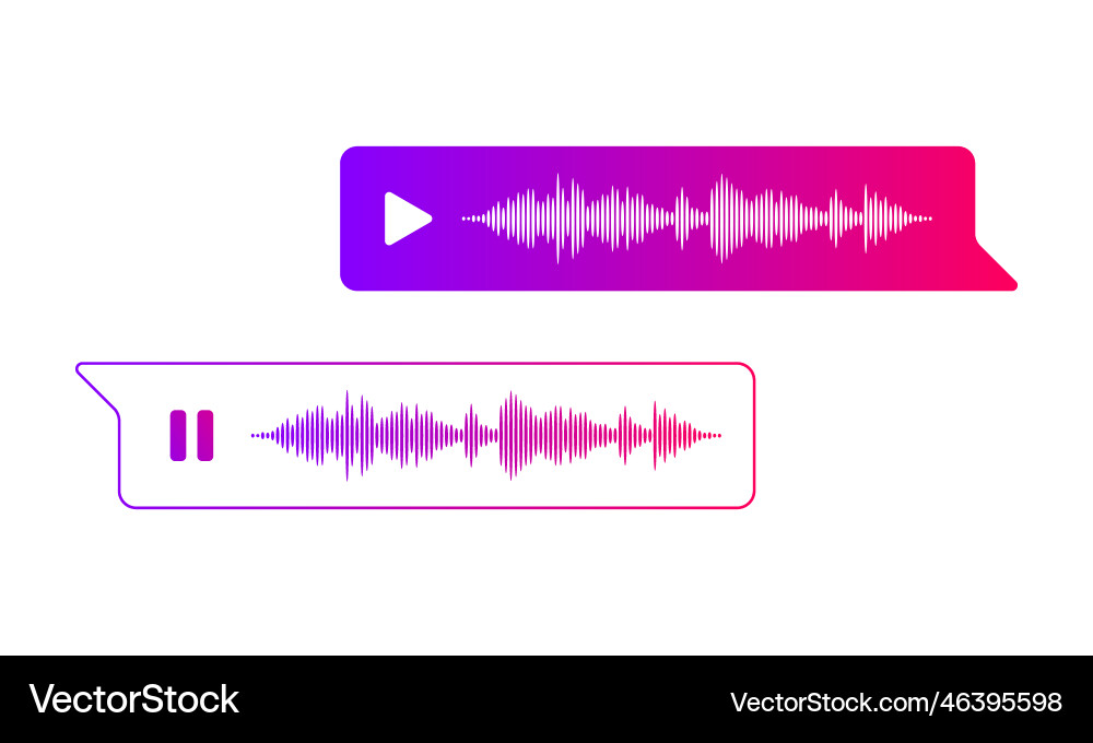 Voice message bubble audio chat ui ux interface Voice message bubble audio chat ui ux interface vector image
