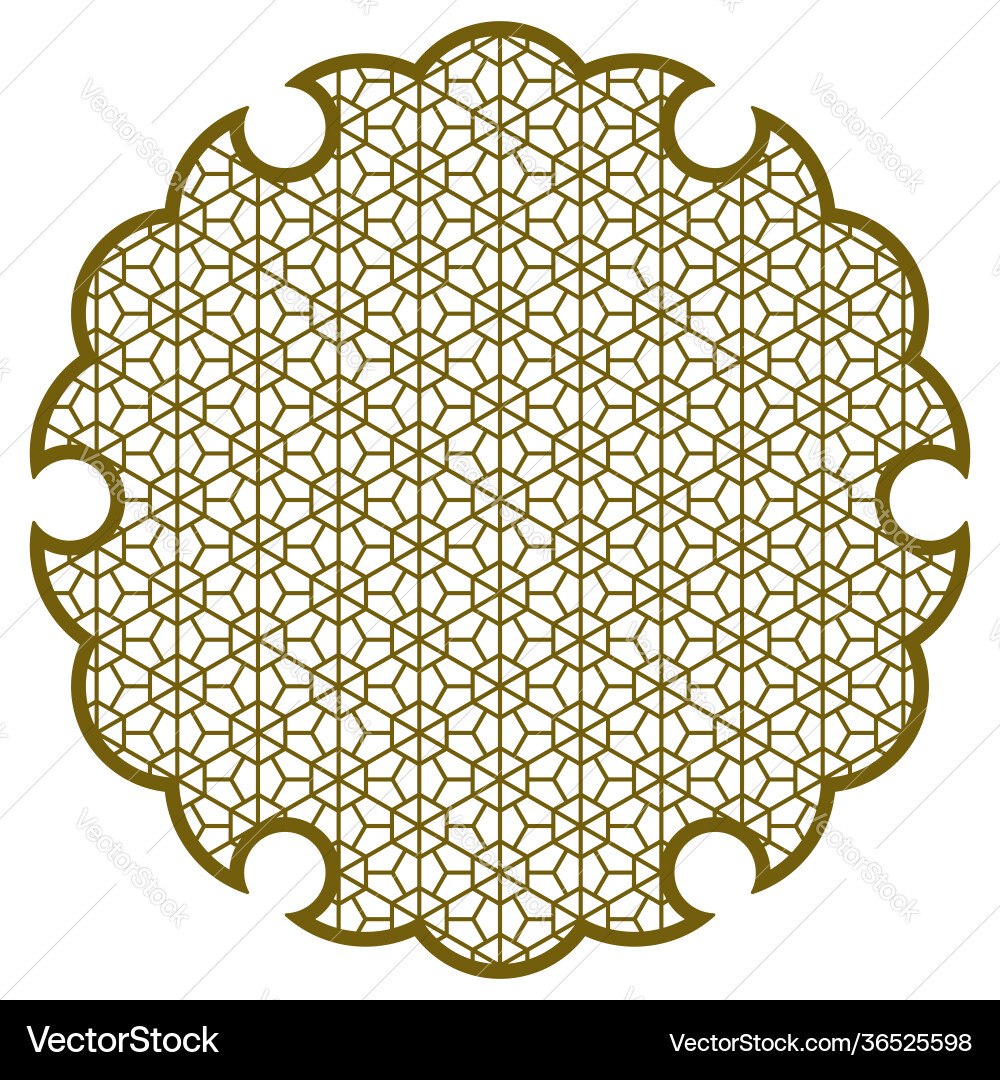 Yukiwa snowflake with pattern in japanese style Vector Image