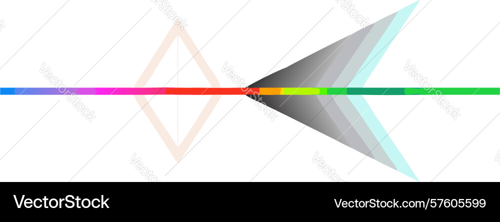 Abstract light spectrum arrow dynamic color vector image