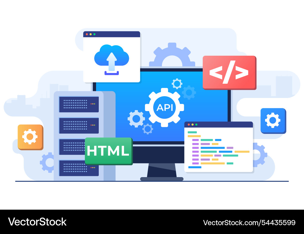 Anwendungs-Programmierschnittstellenkonzept api Anwendungs-Programmierschnittstellenkonzept api vektorbild