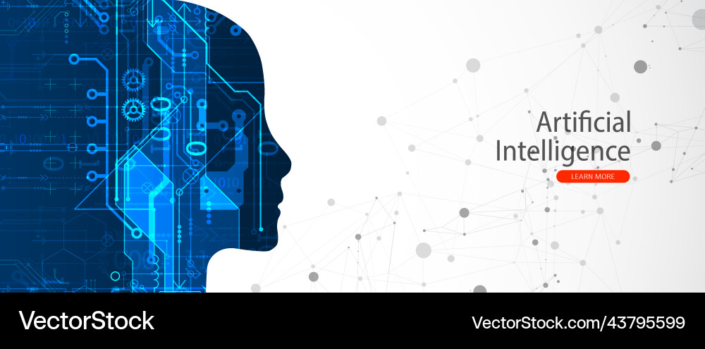 Artificial Intelligence Technical Background vector image