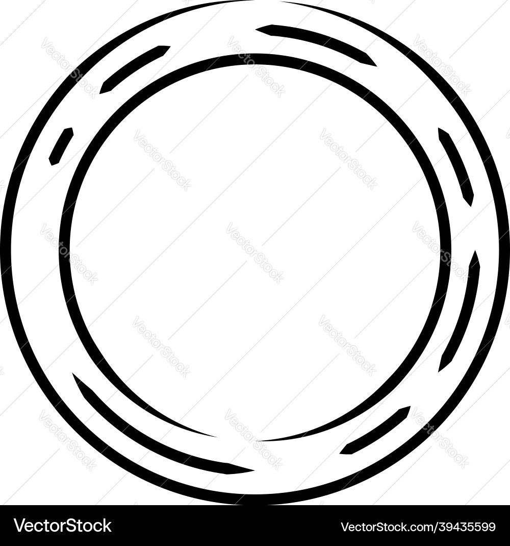 Circular concentric segmented circles rings Vector Image